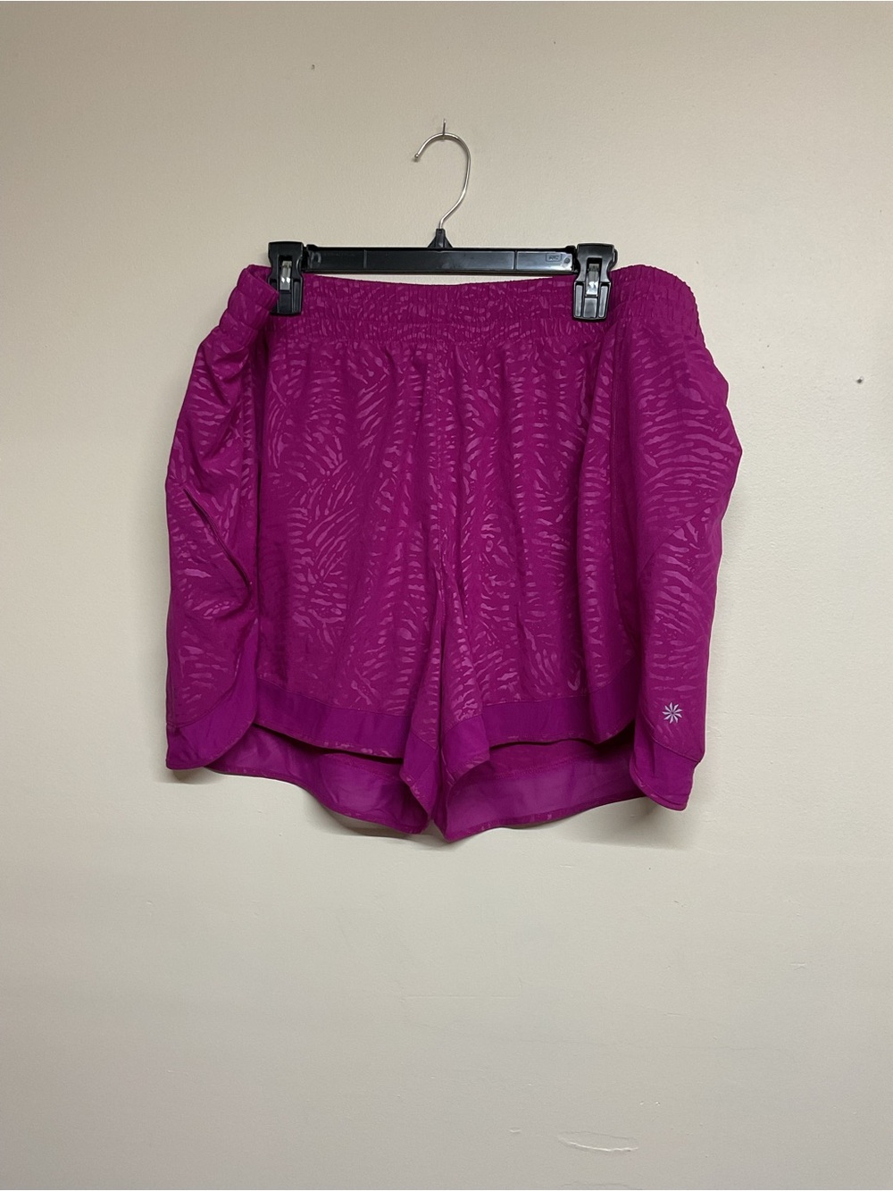 Athleta Magenta Textured Athletic Shorts with built in brief